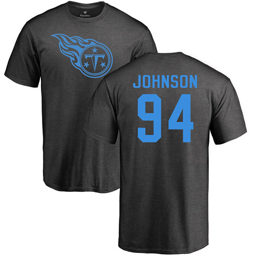 Tennessee Titans Men Ash Austin Johnson One Color NFL Football #94 T Shirt